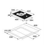 כיריים דומינו גז 1 בוער ווק 33 ס"מ HG1365GB 2
