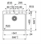 כיור גרניט מאריס 60 ס"מ FTL MRG 210-54 4