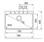 כיור גרניט 80 ס"מ מאריס MRG 210-73 4