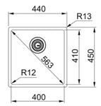 כיור נירוסטה 50 ס"מ BXX 210/110-40 Box 2