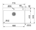 כיור בוקס 80 ס"מ נירוסטה BXX 210-68 TL Box פרנקה 2