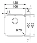 כיור 50 ס"מ התקנה תחתונה נירוסטה SVX 110-40 Galassia פרנקה 2