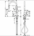ברז מטבח נשלף טאליס כרום 72800000 HANSGROHE 2
