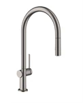 ברז מטבח נשלף טאליס כרום שחור מוברש 72800340 HANSGROHE