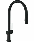 ברז מטבח נשלף שני מצבים טאליס שחור מט 72800670 HANSGROHE