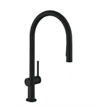 ברז מטבח נשלף טאליס בתוספת SBOX שחור מט 72801670 HANSGROHE