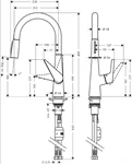 ברז מטבח נשלף טאליס S סלקט 200 כרום 72813000 HANSGROHE 2