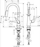ברז מטבח נשלף טאליס S 160 כרום 72815000 HANSGROHE 2