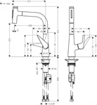 ברז מטבח נשלף טאליס S סלקט 220 כרום 72824000 HANSGROHE 2