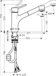 ברז מטבח נשלף סד' טאליס S מזלף כרום 32841000 HANSGROHE 3