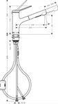 ברז מטבח נשלף 150 זסיס M33 שחור מט HANSGROHE 74800670 2