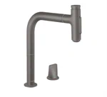 ברז מטבח נשלף מסדרת M71 שחור כרום מוברש HANSGROHE 73818340
