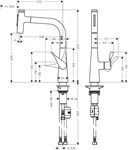 ברז מטבח נשלף מטריס סלקט פייה 24 ס"מ נירוסטה HANSGROHE 73822800 2