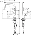 ברז מטבח נשלף מטריס 220 כרום 14834000 HANSGROHE 2