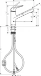 ברז מטבח נשלף פוקוס M42 כרום HANSGROHE 71814000 2
