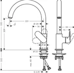 ברז מטבח ורניס בלנד 260 כרום 71870000 HANSGROHE 2