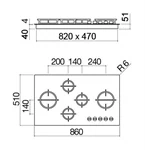 כיריים גז זכוכית לבנה 90 ס"מ 1PMD95B Barazza 2