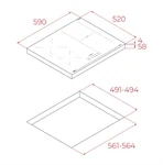 כיריים אינדוקציה 60 ס"מ שחור גמיש ימין תקה IBF64210SSM BK 2