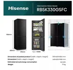 מקרר 60 ס"מ נירוסטה שחורה הייסנס RB5K330GSFC 2