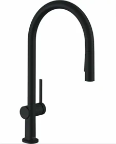 ברז מטבח נשלף שני מצבים טאליס שחור מט 72800670 HANSGROHE