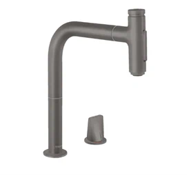 ברז מטבח נשלף מסדרת M71 שחור כרום מוברש HANSGROHE 73818340