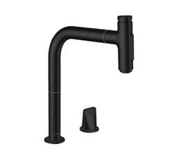 ברז מטבח נשלף מסדרת M71 שחור מט HANSGROHE 73818670