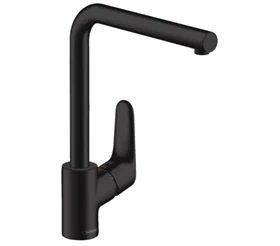 ברז מטבח פיה מסתובבת פוקוס שחור מט 31817670 HANSGROHE