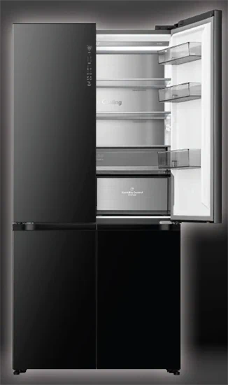 מקרר הייסנס 4 דלתות QZERO ז.שחורה RQ84BG