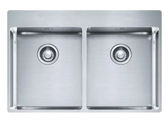 כיור כפול 80 ס"מ בוקס נירוסטה BXX 220 36/36 Box פרנקה