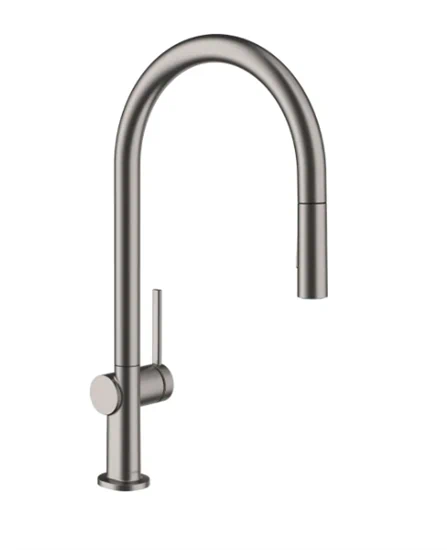 ברז מטבח נשלף טאליס כרום שחור מוברש 72800340 HANSGROHE