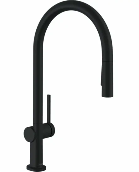 ברז מטבח נשלף שני מצבים טאליס שחור מט 72800670 HANSGROHE