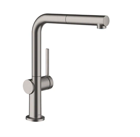 ברז מטבח נשלף 270 טאליס כרום שחור מוברש 72808340 HANSGROHE