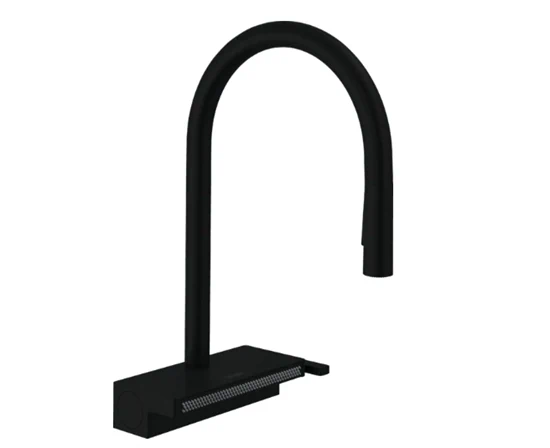ברז מטבח נשלף שחור מט 73831670 - Aquno select 250 HANSGROHE