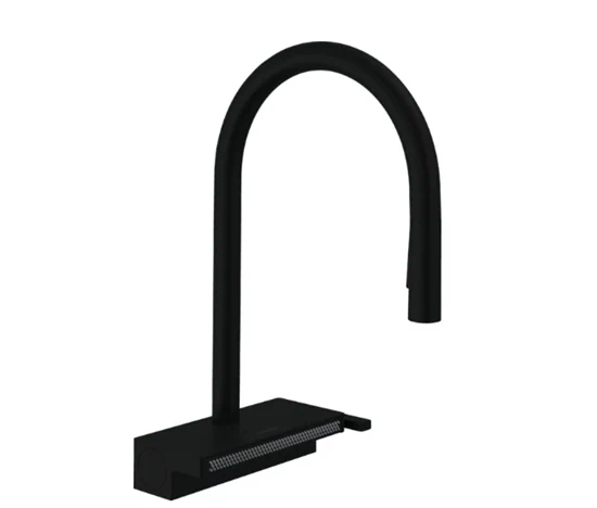 ברז מטבח נשלף שחור מט 73837670 - Aquno select 250 HANSGROHE
