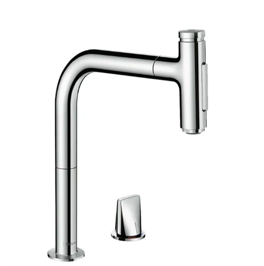 ברז מטבח נשלף מסדרת M71 כרום HANSGROHE 73818000