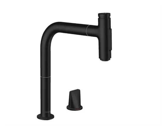 ברז מטבח נשלף מסדרת M71 שחור מט HANSGROHE 73818670