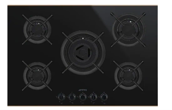 כיריים גז 75 ס"מ זכוכית שחורה סמג PV675